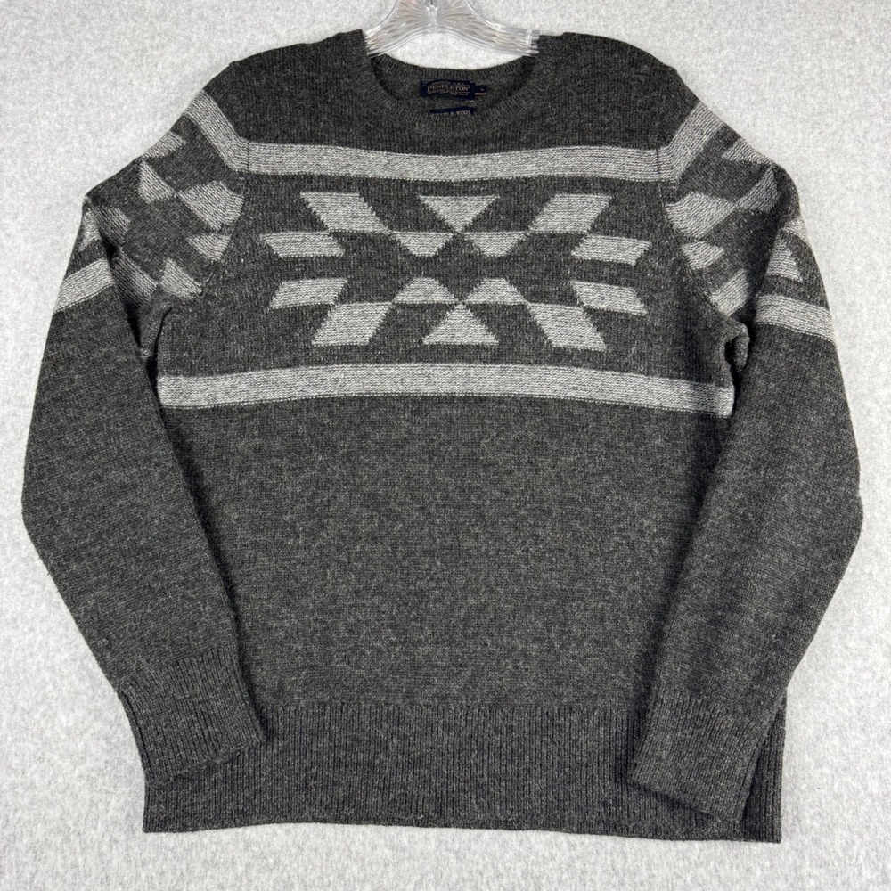 Pendleton Women's Large Wool Sweater Southwestern Geometric Washable Crewneck